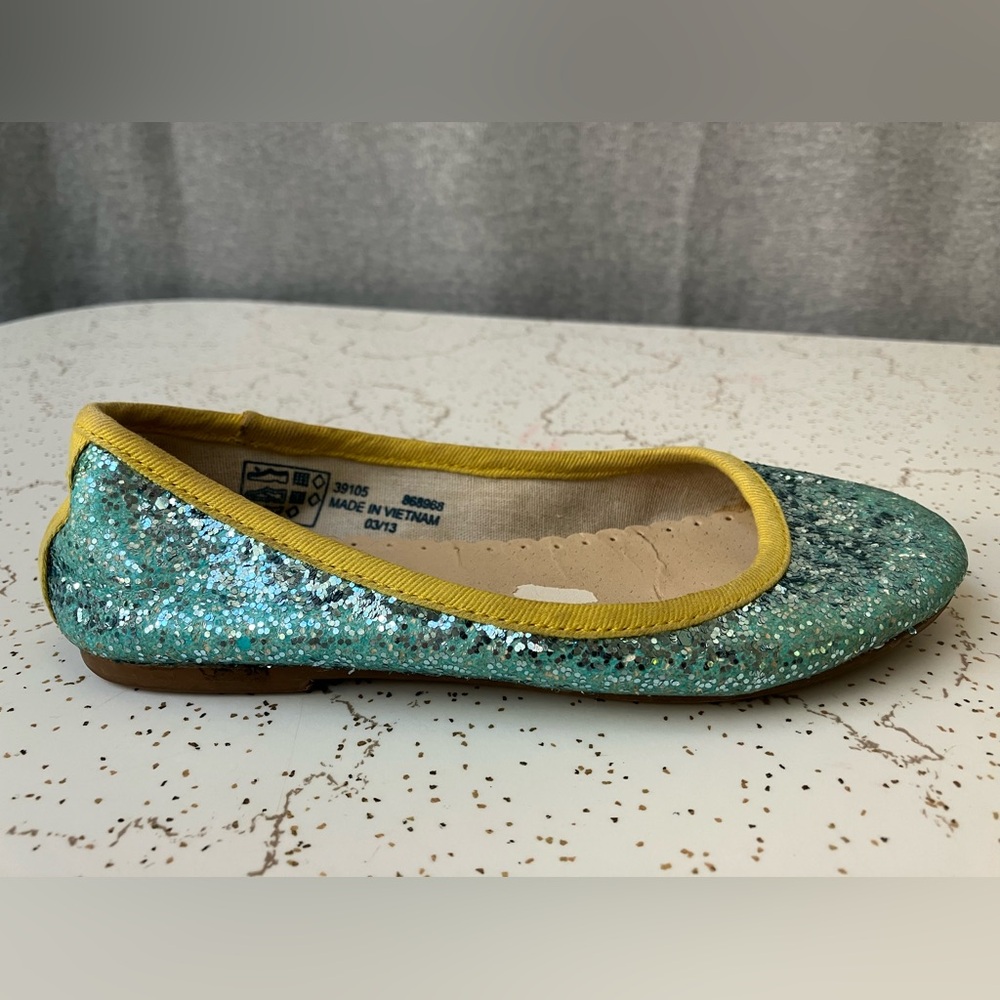 Mini Boden Sparkly Glitter Ballet Flats - Size 29 EU, Little Kids' 11.5 US -AQUA - Picture 8 of 15